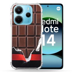 Coque Renforcée Pour Xiaomi Redmi Note 14 4G Texture Trompe Oeil Chocolat