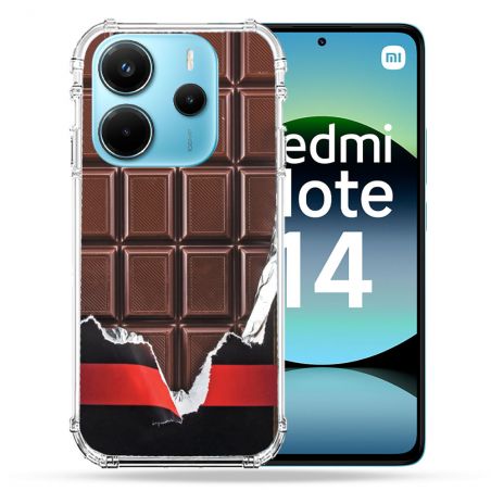 Coque Renforcée Pour Xiaomi Redmi Note 14 4G Texture Trompe Oeil Chocolat