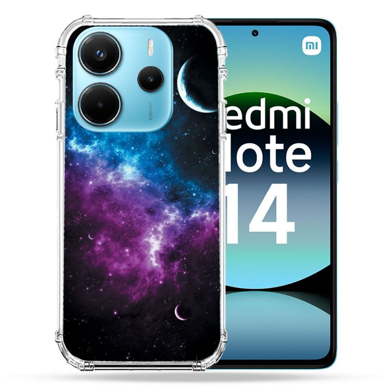 Coque Renforcée Pour Xiaomi Redmi Note 14 4G Univers Bleu Violet