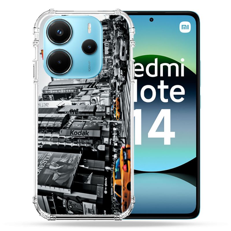 Coque Renforcée Pour Xiaomi Redmi Note 14 4G Voyage Amerique USA New York Taxi