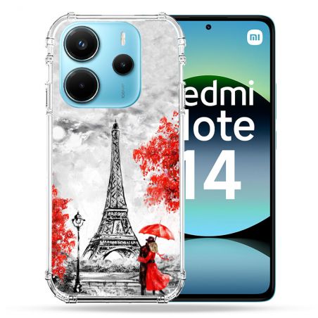 Coque Renforcée Pour Xiaomi Redmi Note 14 4G Voyage France Paris Rouge