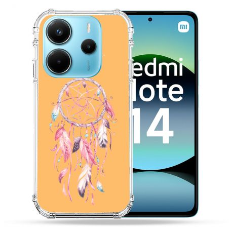 Coque Renforcée Transparente Pour Xiaomi Redmi Note 14 4G Attrape Reve Rose