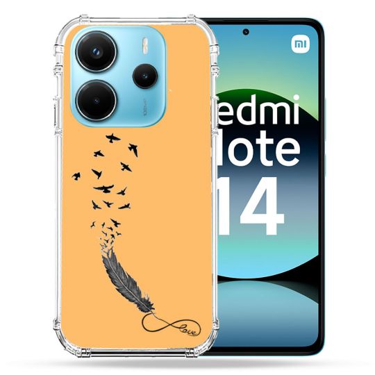 Coque Renforcée Transparente Pour Xiaomi Redmi Note 14 4G Plume Infini