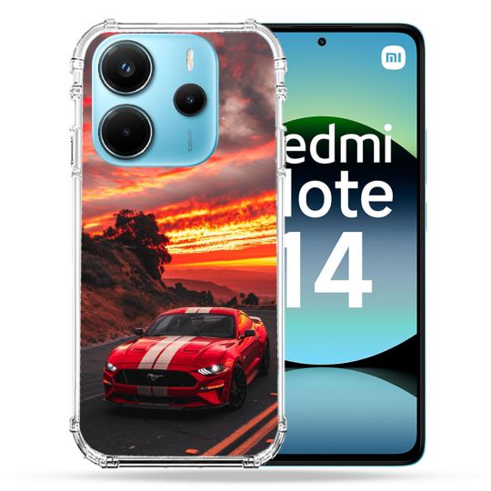 Coque Renforcée Pour Xiaomi Redmi Note 14 4G Ford Mustang GT500 Rouge
