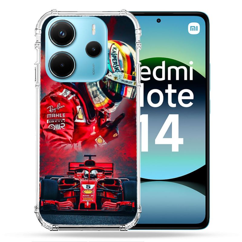 Coque Renforcée Pour Xiaomi Redmi Note 14 4G Formule 1 F1 Ferrari