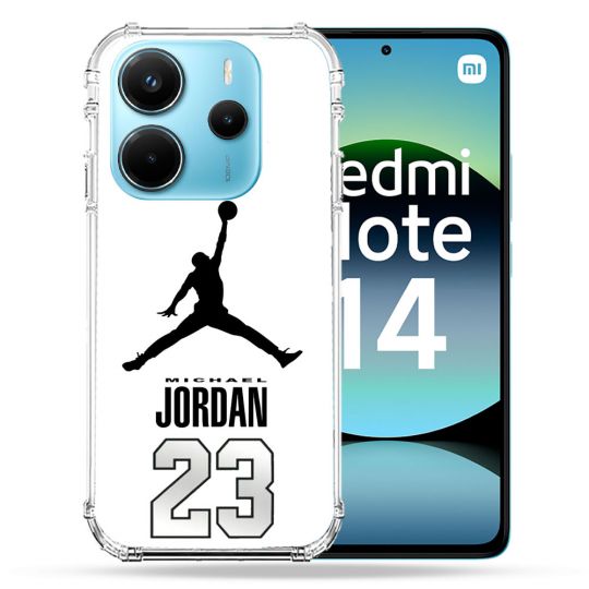 Coque Renforcée Pour Xiaomi Redmi Note 14 4G Jordan 23 Blanc