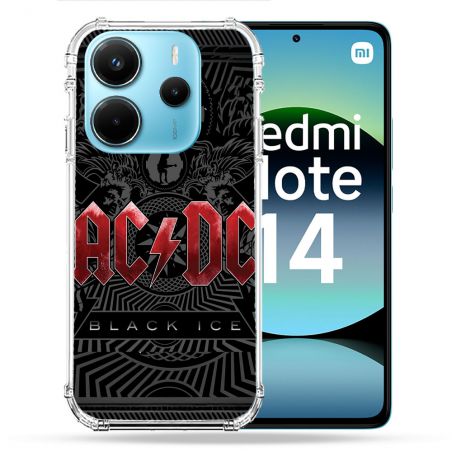 Coque Renforcée Pour Xiaomi Redmi Note 14 4G Musique Rock ACDC Rouge