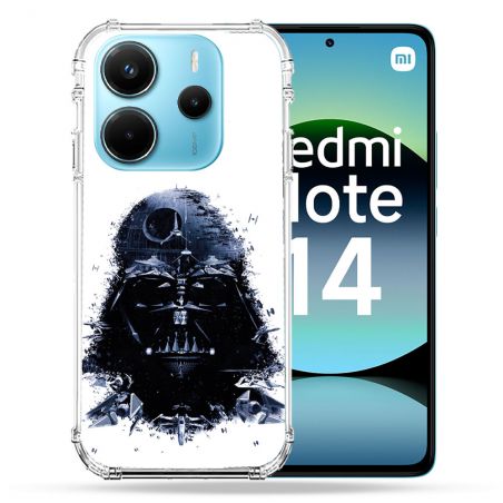 Coque Renforcée Pour Xiaomi Redmi Note 14 4G Star Wars - Dark Vador Blanc