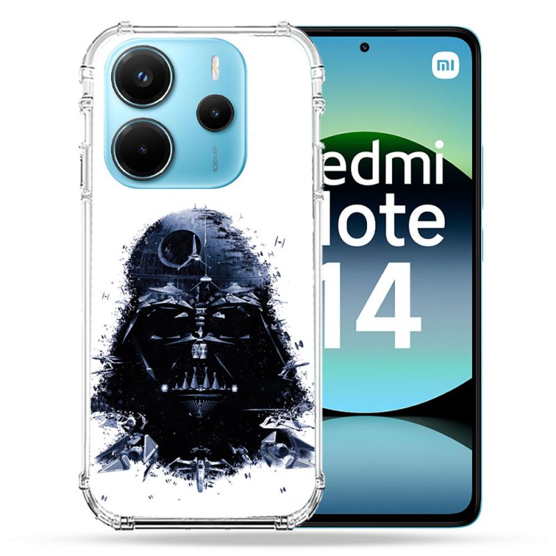 Coque Renforcée Pour Xiaomi Redmi Note 14 4G Star Wars - Dark Vador Blanc