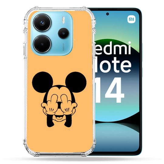 Coque Renforcée Transparente Pour Xiaomi Redmi Note 14 4G Mickey doigt