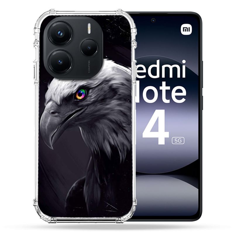 Coque Renforcée Pour Xiaomi Redmi Note 14 5G Animal Aigle Royal Noir