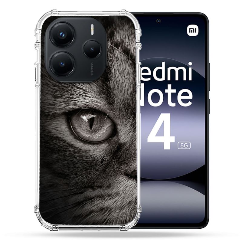 Coque Renforcée Pour Xiaomi Redmi Note 14 5G Animal Chat Gris