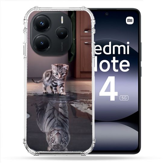Coque Renforcée Pour Xiaomi Redmi Note 14 5G Animal Chat Reflet
