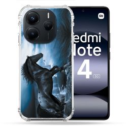 Coque Renforcée Pour Xiaomi Redmi Note 14 5G Animal Cheval Noir