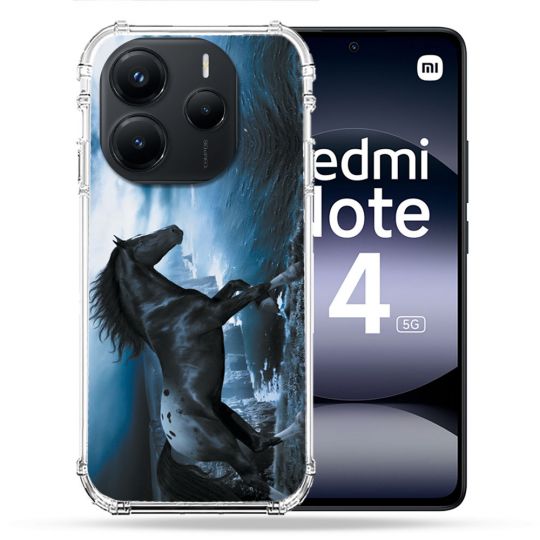 Coque Renforcée Pour Xiaomi Redmi Note 14 5G Animal Cheval Noir