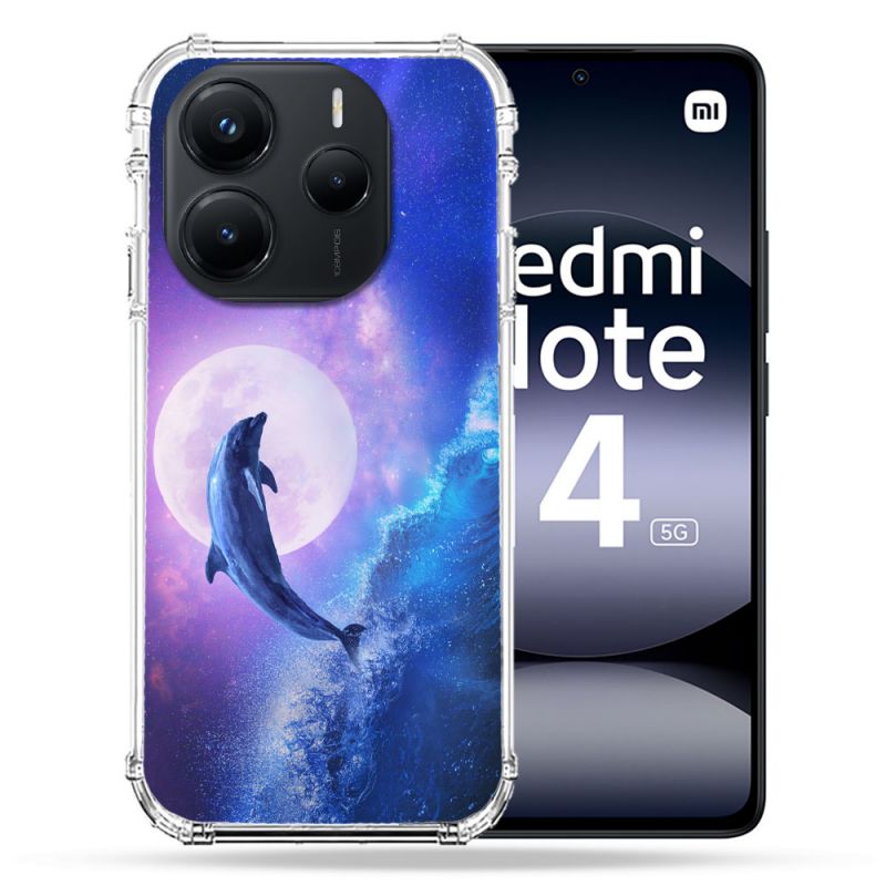 Coque Renforcée Pour Xiaomi Redmi Note 14 5G Animal Dauphin Vague
