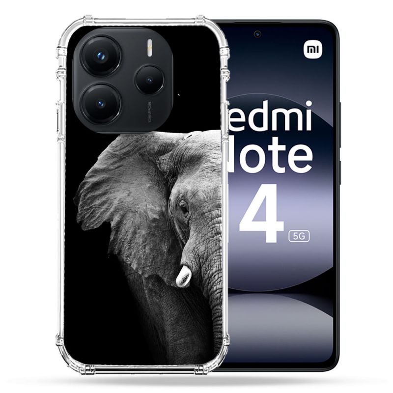 Coque Renforcée Pour Xiaomi Redmi Note 14 5G Animal Elephant Noir