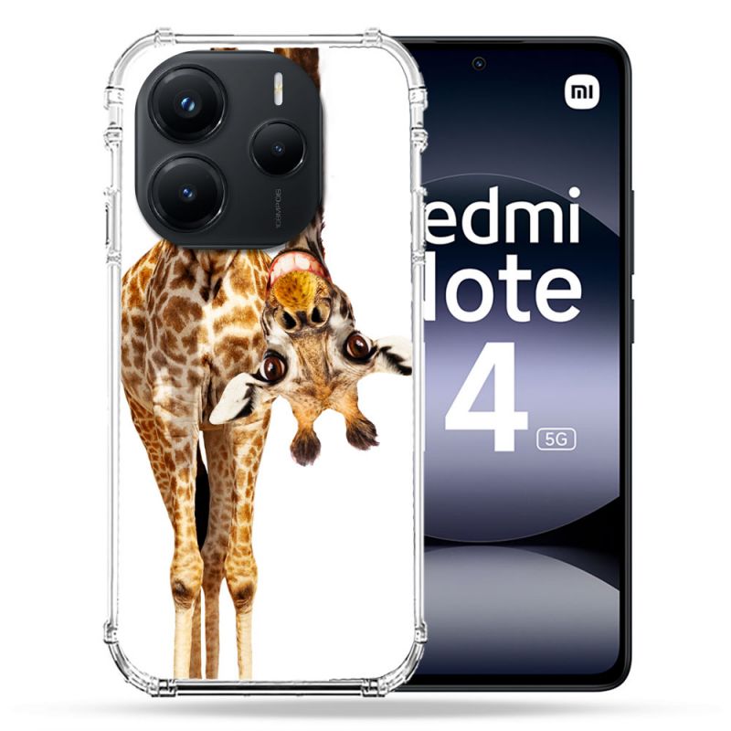 Coque Renforcée Pour Xiaomi Redmi Note 14 5G Animal Girafe Blanche
