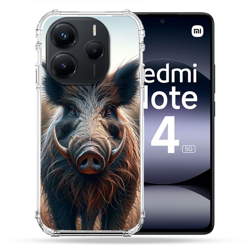 Coque Renforcée Pour Xiaomi Redmi Note 14 5G Chasse Sanglier Attaque