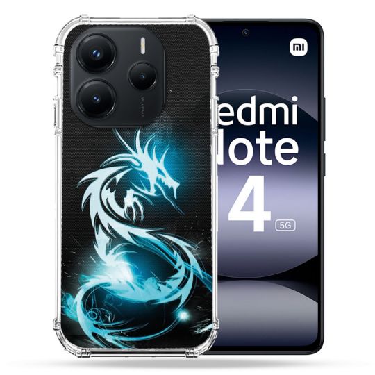 Coque Renforcée Pour Xiaomi Redmi Note 14 5G Fantastique Dragon Bleu