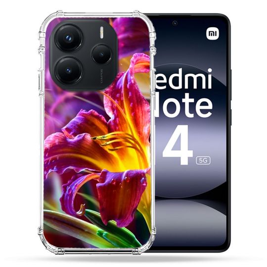 Coque Renforcée Pour Xiaomi Redmi Note 14 5G Fleur Lys Color
