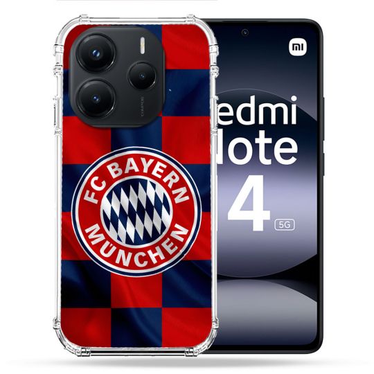 Coque Renforcée Pour Xiaomi Redmi Note 14 5G Foot Bayern Munich Carreaux