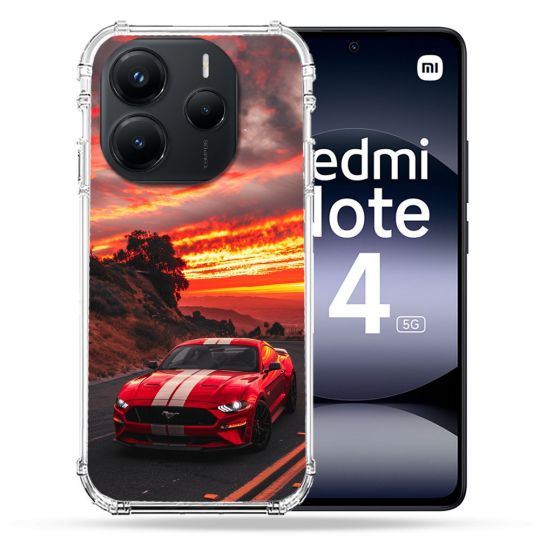 Coque Renforcée Pour Xiaomi Redmi Note 14 5G Ford Mustang GT500 Rouge