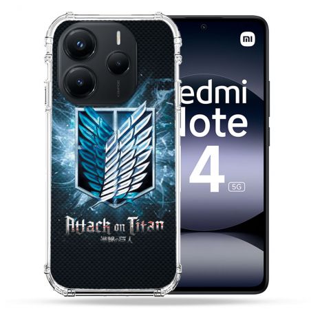 Coque Renforcée Pour Xiaomi Redmi Note 14 5G Manga Attaque Titans Noir