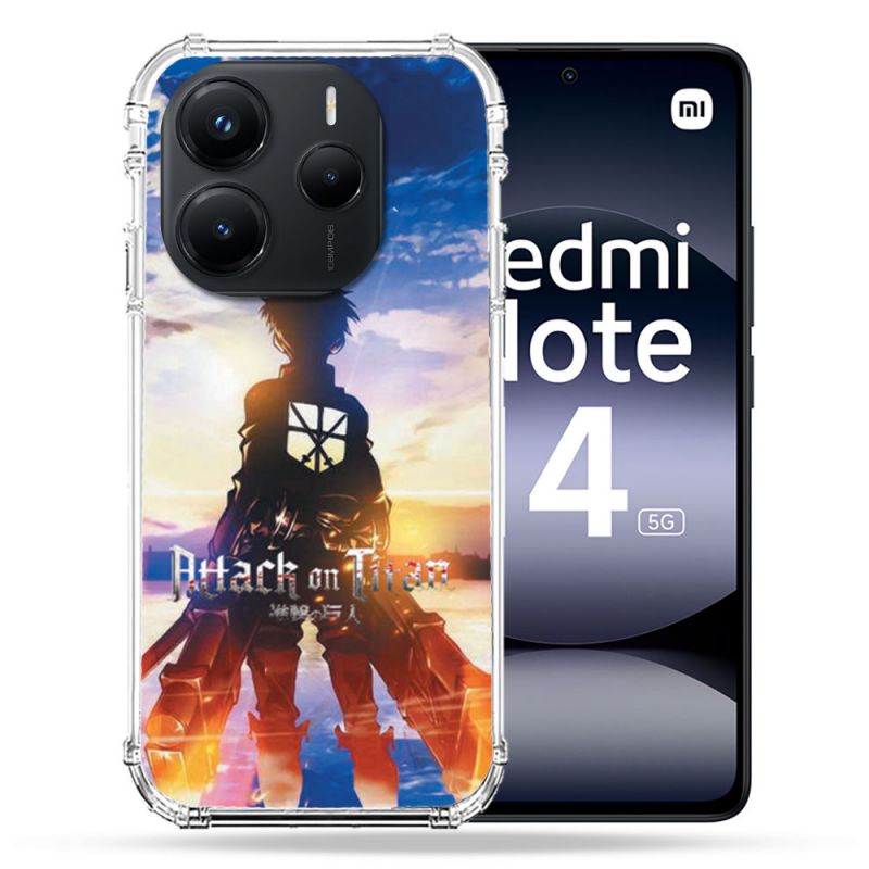 Coque Renforcée Pour Xiaomi Redmi Note 14 5G Manga Attaque Titans Soleil