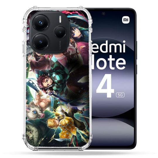 Coque Renforcée Pour Xiaomi Redmi Note 14 5G Manga Demon Slayer Groupe