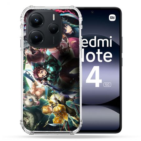 Coque Renforcée Pour Xiaomi Redmi Note 14 5G Manga Demon Slayer Groupe