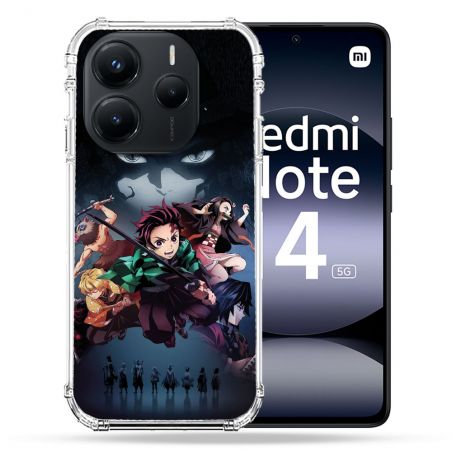 Coque Renforcée Pour Xiaomi Redmi Note 14 5G Manga Demon Slayer Noir