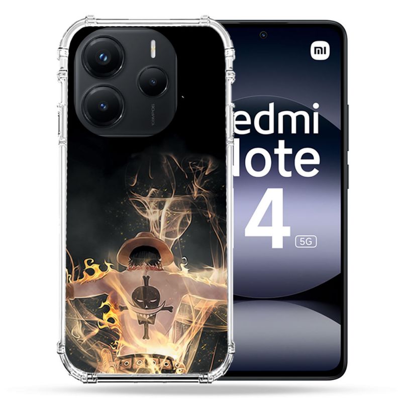 Coque Renforcée Pour Xiaomi Redmi Note 14 5G Manga One Piece Ace Noir