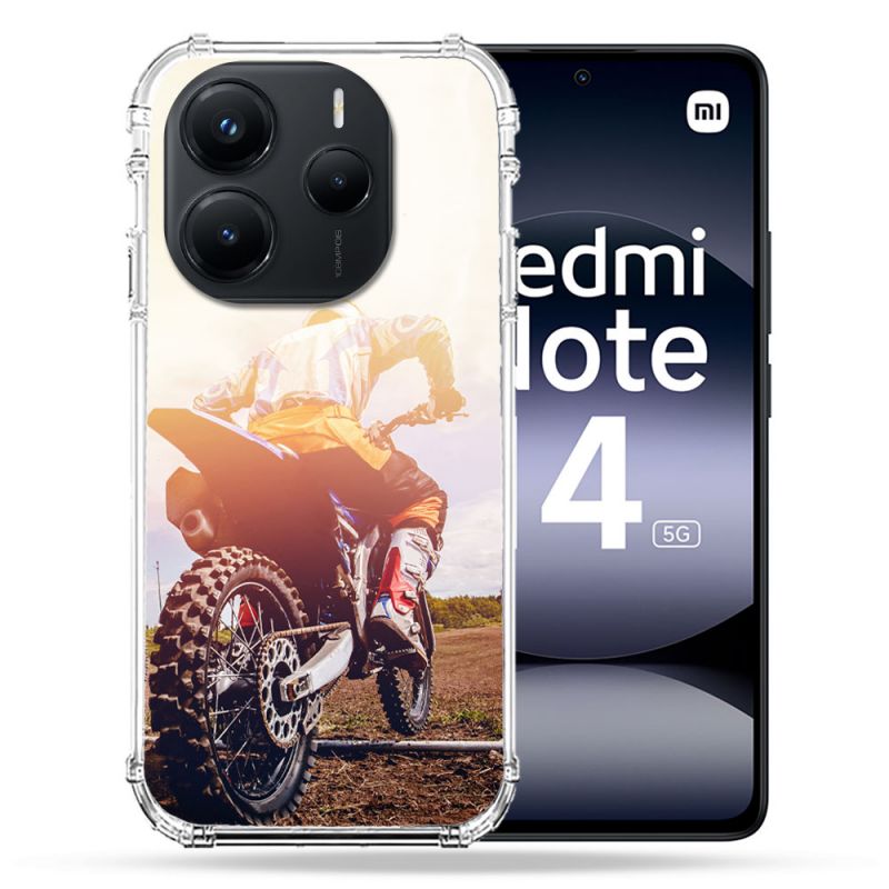 Coque Renforcée Pour Xiaomi Redmi Note 14 5G Moto Cross Soleil