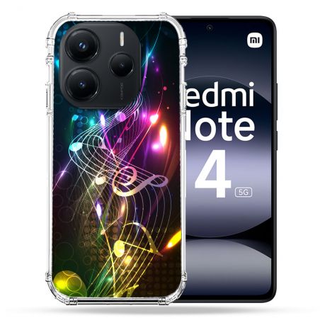 Coque Renforcée Pour Xiaomi Redmi Note 14 5G Musique Partition Multicolore