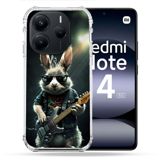 Coque Renforcée Pour Xiaomi Redmi Note 14 5G Musique Rock Lapin