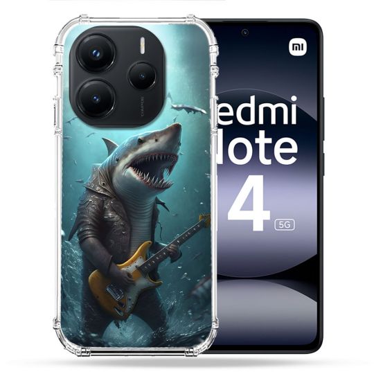 Coque Renforcée Pour Xiaomi Redmi Note 14 5G Musique Rock Requin