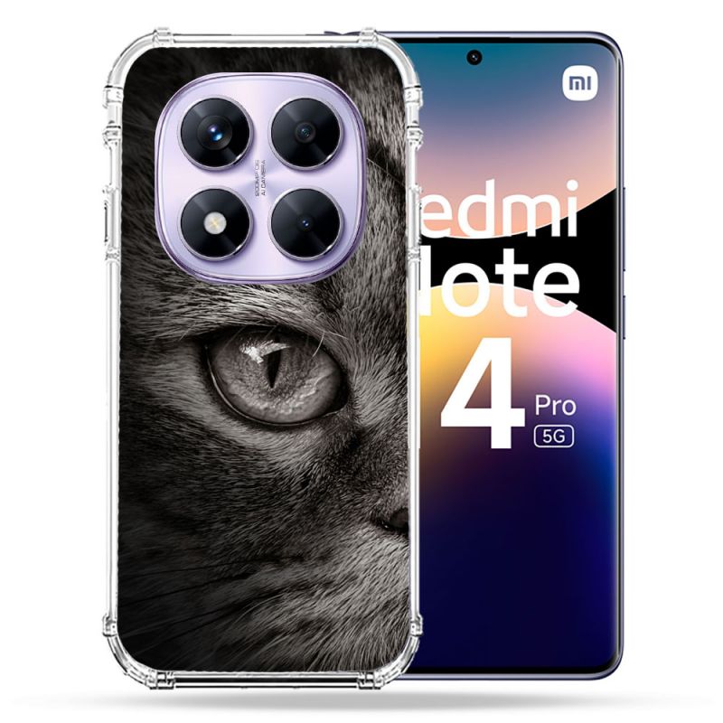 Coque Renforcée Pour Xiaomi Redmi Note 14 PRO 5G Animal Chat Gris