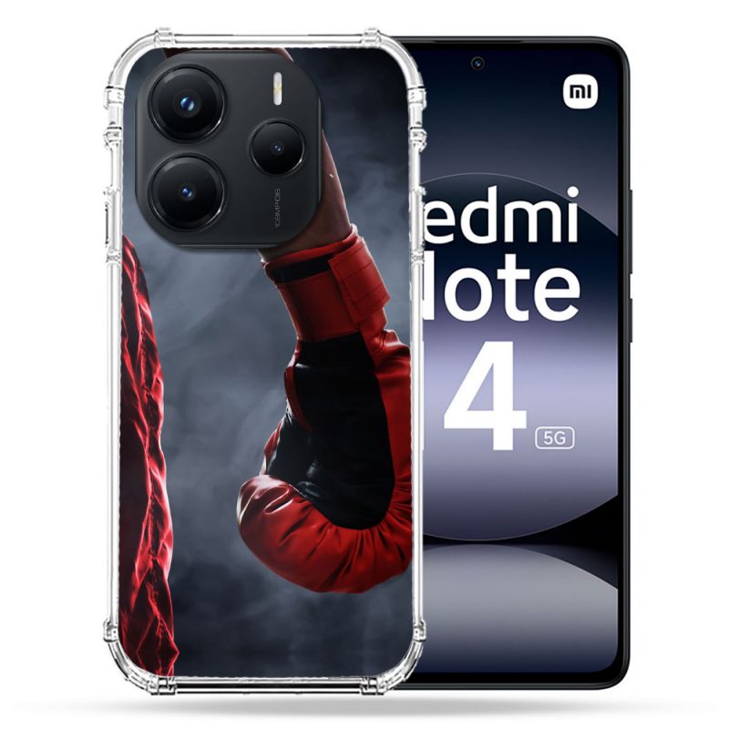 Coque Renforcée Pour Xiaomi Redmi Note 14 5G Sport Boxe Gant Rouge
