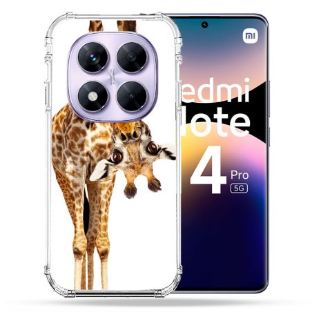 Coque Renforcée Pour Xiaomi Redmi Note 14 PRO 5G Animal Girafe Blanche