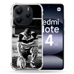Coque Renforcée Pour Xiaomi Redmi Note 14 5G Sport Rugby Noir Blanc