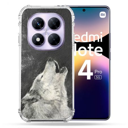 Coque Renforcée Pour Xiaomi Redmi Note 14 PRO 5G Animal Loup Hurlement