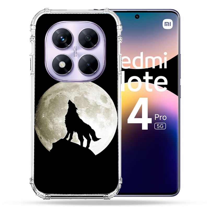Coque Renforcée Pour Xiaomi Redmi Note 14 PRO 5G Animal Loup Noir
