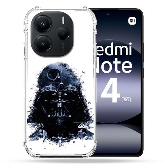 Coque Renforcée Pour Xiaomi Redmi Note 14 5G Star Wars - Dark Vador Blanc