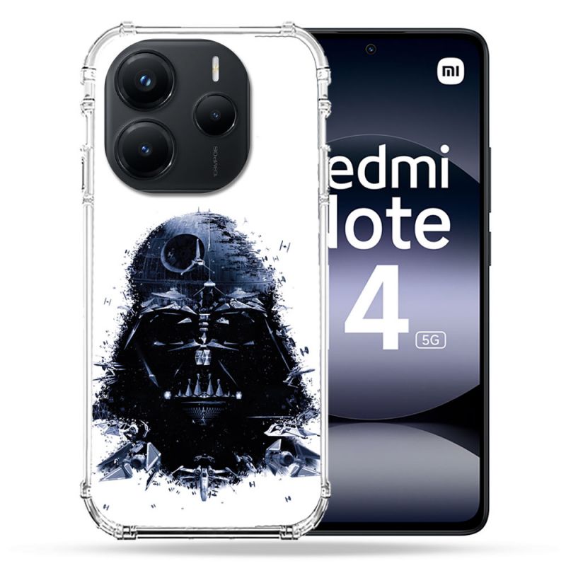 Coque Renforcée Pour Xiaomi Redmi Note 14 5G Star Wars - Dark Vador Blanc