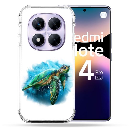 Coque Renforcée Pour Xiaomi Redmi Note 14 PRO 5G Animal Tortue Blanche multicolore