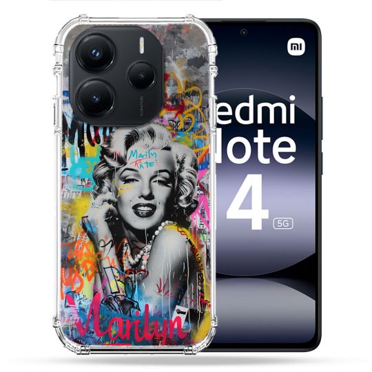 Coque Renforcée Pour Xiaomi Redmi Note 14 5G Street Art Maryline Monroe