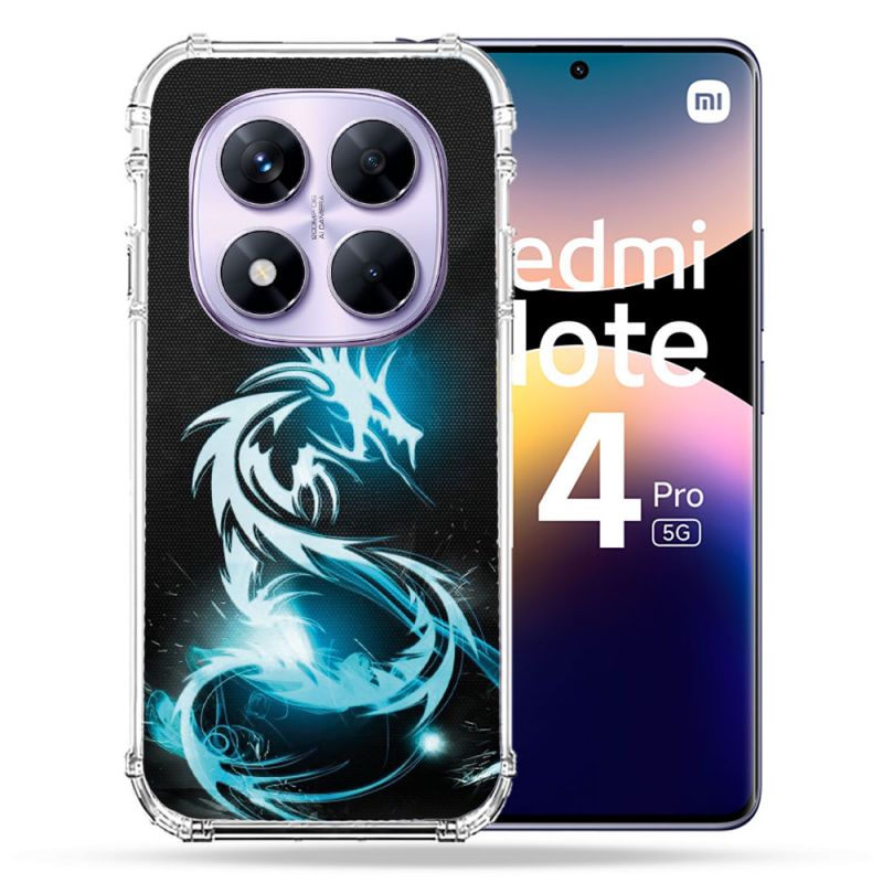 Coque Renforcée Pour Xiaomi Redmi Note 14 PRO 5G Fantastique Dragon Bleu