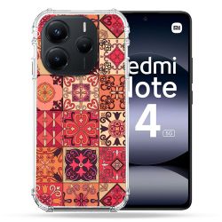 Coque Renforcée Pour Xiaomi Redmi Note 14 5G Texture Carreau Ciment Rouge