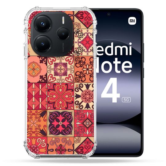 Coque Renforcée Pour Xiaomi Redmi Note 14 5G Texture Carreau Ciment Rouge